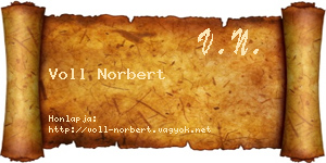 Voll Norbert névjegykártya